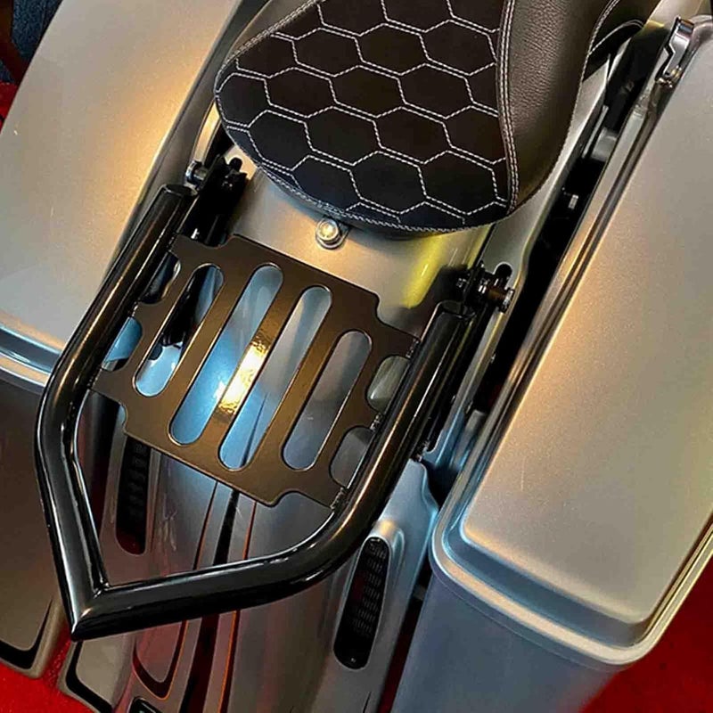VPZMT Detachable Mounting Luggage Racks for 2009-2025 Harley Davidson Touring/Street Glide/Electra Glide/Road King/Road Glide Modles, Rear Grab Handles Bracket Kit (Black) - Image 2